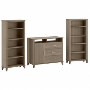 Somerset Entertainment Center in Ash Gray - Engineered Wood