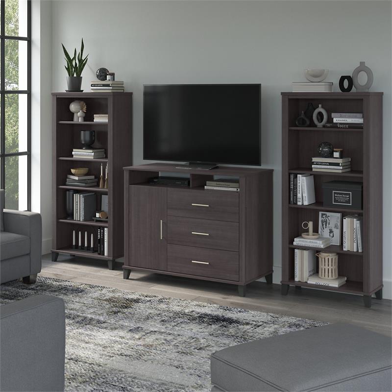 Somerset Entertainment Center in Storm Gray - Engineered Wood