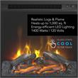 Mayfield Electric Fireplace TV Stand & Bookcases in White/Gray - Engineered Wood