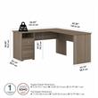 Cabot 60W L Shaped Desk with Drawers in Ash Gray - Engineered Wood