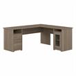 Cabot 72W L Shaped Computer Desk with Storage in Ash Gray - Engineered Wood