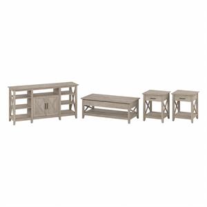 Key West Tall TV Stand with Lift Top Coffee Table & End Tables
