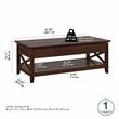 Key West Lift Top Coffee Table with Storage in Bing Cherry - Engineered Wood