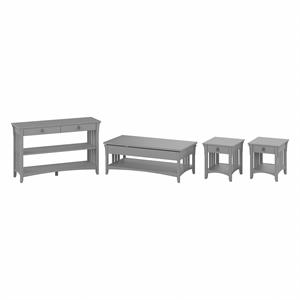Salinas Lift Top Coffee Table with Console Table and End Tables in Cape Cod Gray