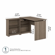 Cabot 52W 3 Position Sit to Stand Corner Desk in Ash Gray - Engineered Wood