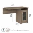 Cabot Desk Return with Storage in Ash Gray - Engineered Wood