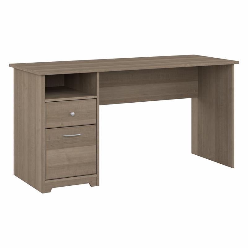 Cabot 60W Computer Desk with Drawers in Ash Gray - Engineered Wood