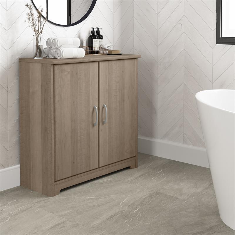 Cabot Small Bathroom Storage Cabinet in Ash Gray - Engineered Wood