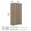 Cabot Tall Bathroom Storage Cabinet with Doors in Ash Gray - Engineered Wood
