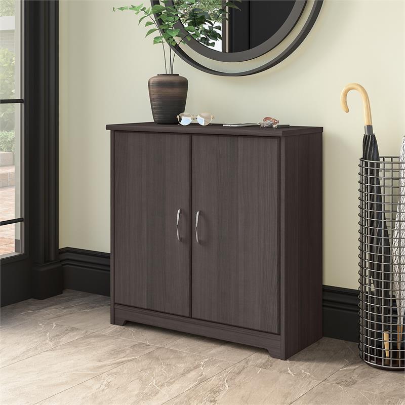 Cabot Small Entryway Cabinet with Doors in Heather Gray - Engineered Wood