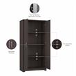 Cabot Tall Bathroom Storage Cabinet with Doors in Heather Gray - Engineered Wood