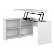 Cabot 52W 3 Position Sit to Stand Corner Desk in White - Engineered Wood