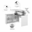 Cabot 52W 3 Position Sit to Stand Corner Desk in White - Engineered Wood
