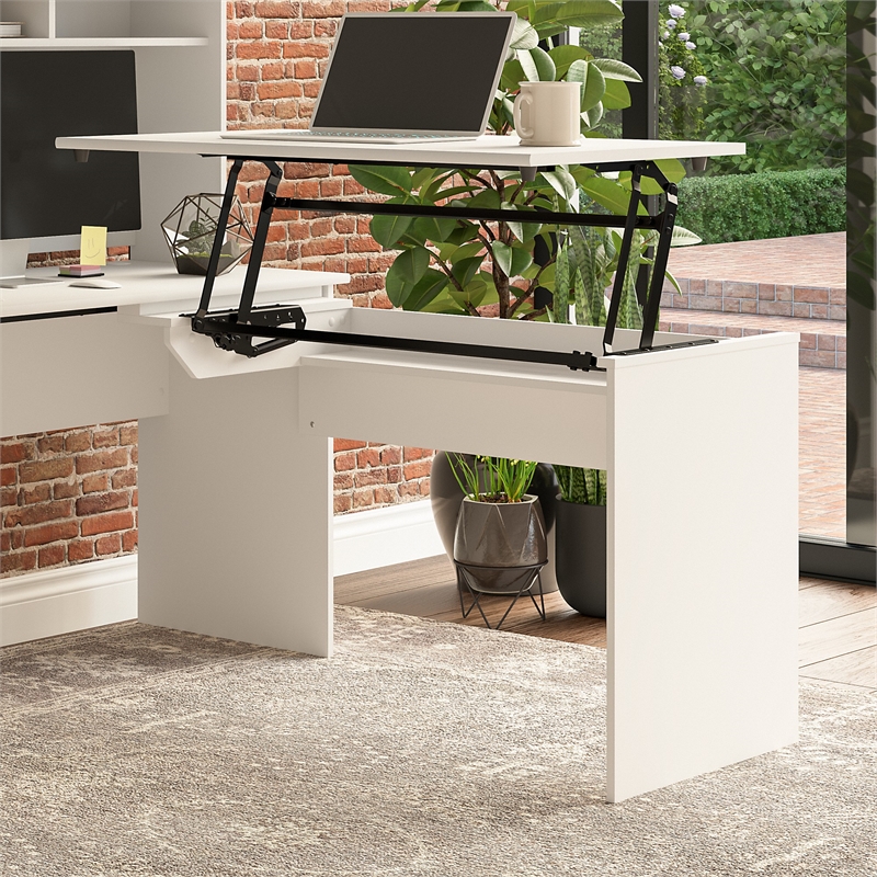 Cabot 3 Position Sit to Stand Desk Return in White - Engineered Wood