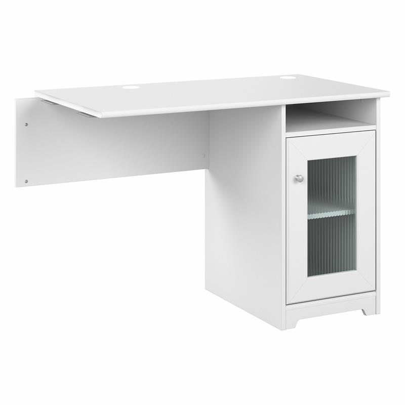 Cabot Desk Return with Storage in White - Engineered Wood