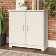 Cabot Small Storage Cabinet with Doors in White - Engineered Wood