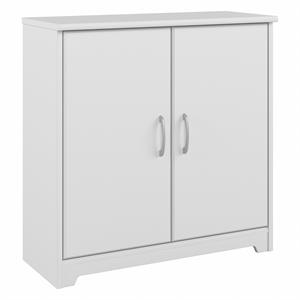 Cabot Small Entryway Cabinet with Doors in White - Engineered Wood