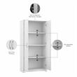 Cabot Tall Storage Cabinet with Doors in White - Engineered Wood