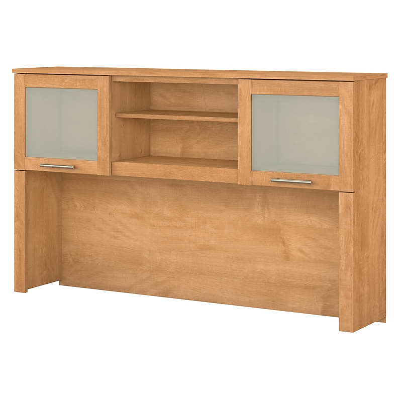Bush Furniture Somerset 60W Hutch for L Desk in Maple Cross - Engineered Wood