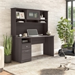 Cabot 60W Computer Desk with Hutch in Heather Gray - Engineered Wood
