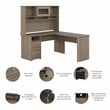 Cabot 60W L Shaped Computer Desk with Hutch in Ash Gray - Engineered Wood