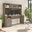 Cabot 72W Computer Desk with Hutch in Ash Gray - Engineered Wood