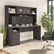 Cabot 72W Computer Desk with Hutch in Heather Gray - Engineered Wood