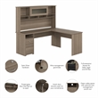 Cabot 72W L Shaped Computer Desk with Hutch in Ash Gray - Engineered Wood