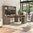 Cabot 72W L Shaped Computer Desk with Hutch in Ash Gray - Engineered Wood