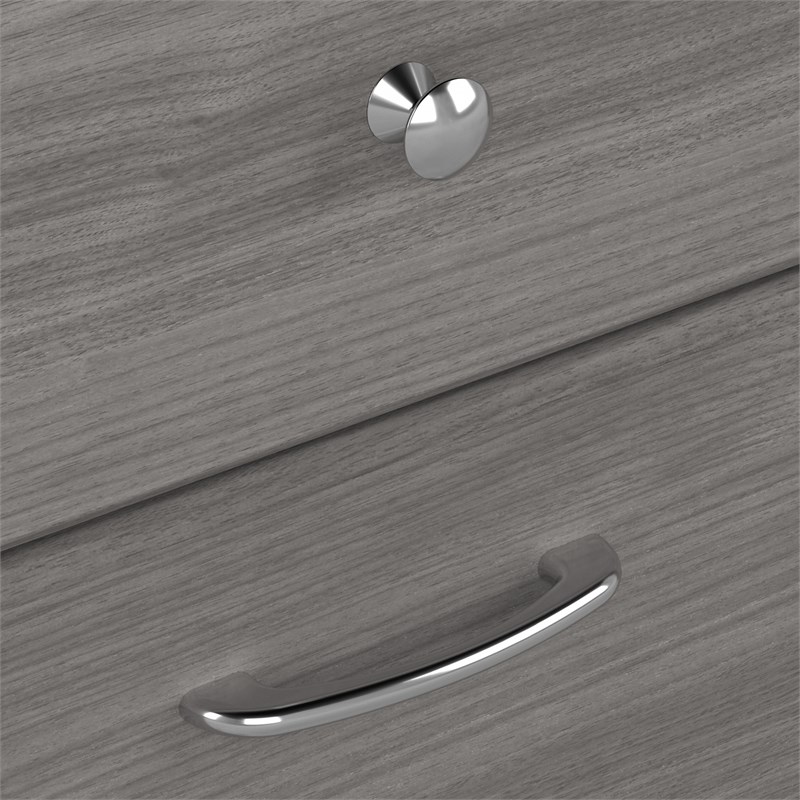 Cabot 60W 3 Position Sit to Stand L Shaped Desk in Modern Gray - Engineered Wood