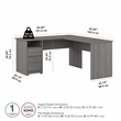 Cabot 60W L Shaped Computer Desk with Drawers in Modern Gray - Engineered Wood