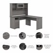 Cabot 60W L Shaped Desk with Hutch and Drawers in Modern Gray - Engineered Wood