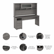 Cabot 72W Computer Desk with Hutch in Modern Gray - Engineered Wood