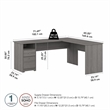 Cabot 72W L Shaped Computer Desk with Drawers in Modern Gray - Engineered Wood