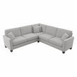 Flare 99W L Shaped Sectional Couch in Light Gray Microsuede Fabric
