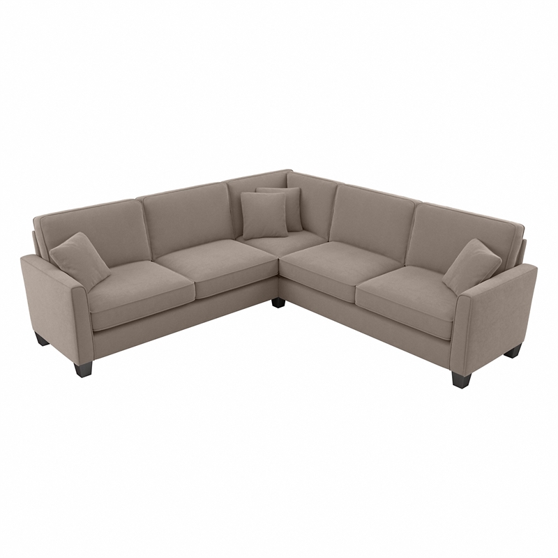 Flare 99W L Shaped Sectional Couch in Tan Microsuede Fabric