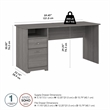Cabot 60W Computer Desk with Drawers in Modern Gray - Engineered Wood