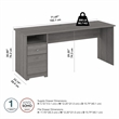 Cabot 72W Computer Desk with Drawers in Modern Gray - Engineered Wood