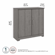 Cabot Small Bathroom Storage Cabinet with Doors in Modern Gray - Engineered Wood