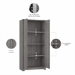 Cabot Tall Kitchen Pantry Cabinet with Doors in Modern Gray - Engineered Wood