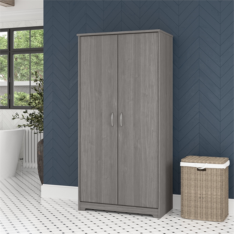 Cabot Small Bathroom Storage Cabinet in Ash Gray - Engineered Wood