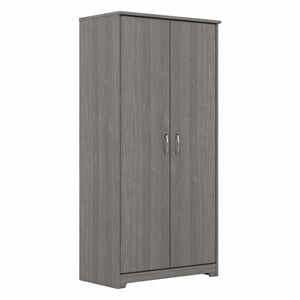 Cabot Tall Bathroom Storage Cabinet with Doors in Modern Gray - Engineered Wood
