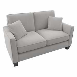Flare 61W Loveseat in Light Gray Microsuede Fabric
