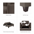 Flare 102W Chaise Sectional with Chair & Ottoman in Chocolate Microsuede Fabric