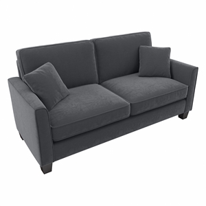 flare 73w sofa in dark gray microsuede fabric
