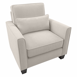 Flare Accent Chair with Arms in Light Beige Microsuede Fabric