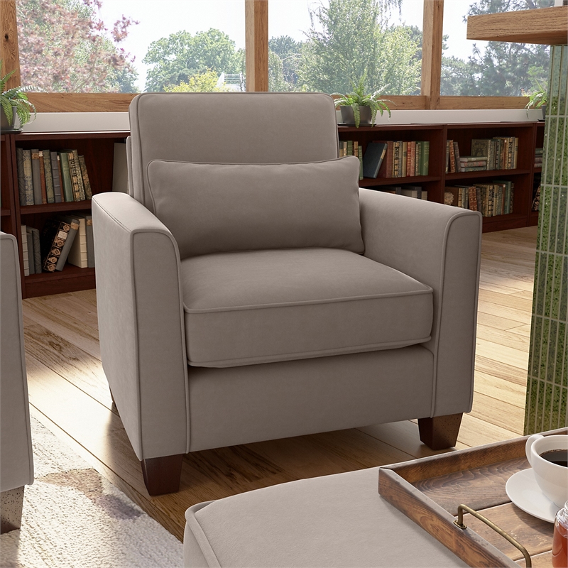 Tan accent chair online with ottoman