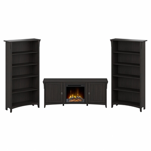 Salinas Fireplace TV Stand for 70 Inch TV w/ Bookcases