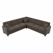 Flare 111W L Shaped Sectional Couch in Chocolate Brown Microsuede Fabric