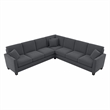 Flare 111W L Shaped Sectional Couch in Dark Gray Microsuede Fabric